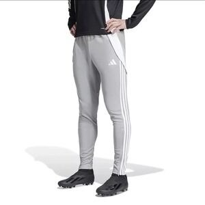 adidas Tiro Track Pants Mens 2XLT AeroReady Soccer Training Gray White IV7274